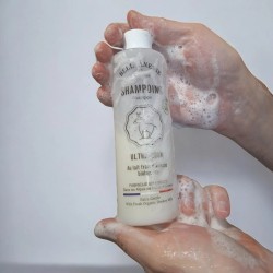 SHAMPOOING LAIT ANESSE BIO - BELL'ANESSE - 250ml -presentation du flacon dans les mains avec de la mousse