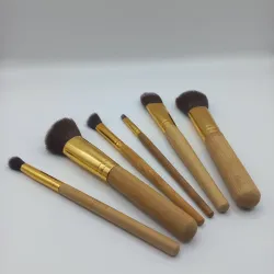 Pinceaux de Maquillage Manche bambou - Lrz77 | un make-up uniforme et naturel