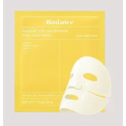 Masque Jaune – Radiant Vita Niacinamide Real Deep Mask (Éclat & uniformité) sur fond neutre