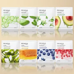 les 8 types de masques facial bioaqua sur fond neutre