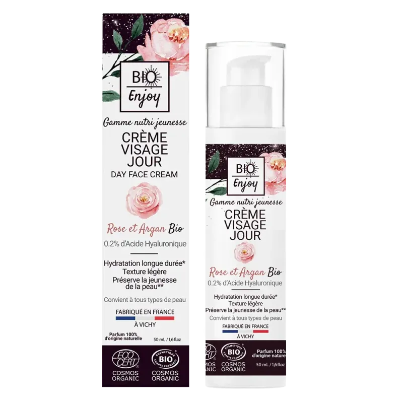 tube crem visage jour et son emballage sur fond neutre