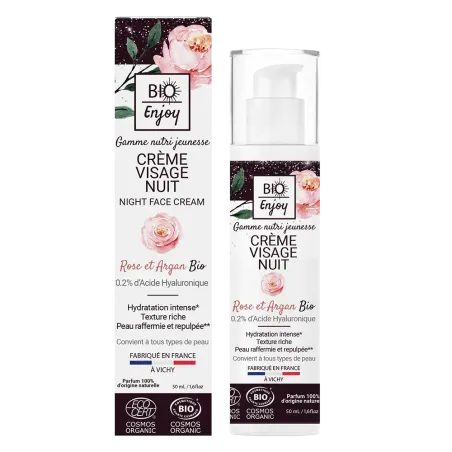 tube creme visage nuit avec son emballage sur fond neutre