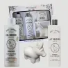 Coffret cadeau soin corps lait d'ânesse Bell'Anesse — vue d'ensemble produits et savon ânesse