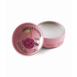 Texture baume à lèvres cerise The Fruit Company pot ouvert 10g