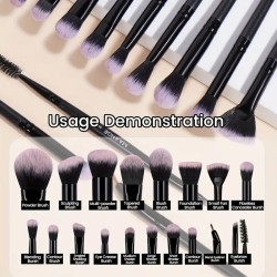 Set de 18 Pinceaux de Maquillage avec Boîte de Rangement